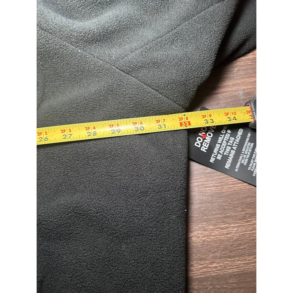 Woman Within Black Fleece Double Breasted Hooded Coat Jacket 36W - Picture 9 of 11